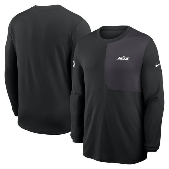 Men's Nike Black New York Jets Sideline Coach UV Dri-FIT Long Sleeve Shirt