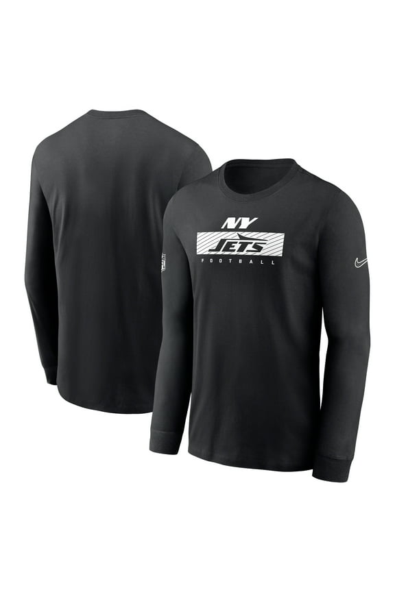 Men's Nike Black New York Jets Sideline Dri-FIT Long Sleeve T-Shirt