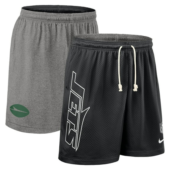 Men's Nike Black New York Jets Sideline Reversible Dri-FIT Shorts