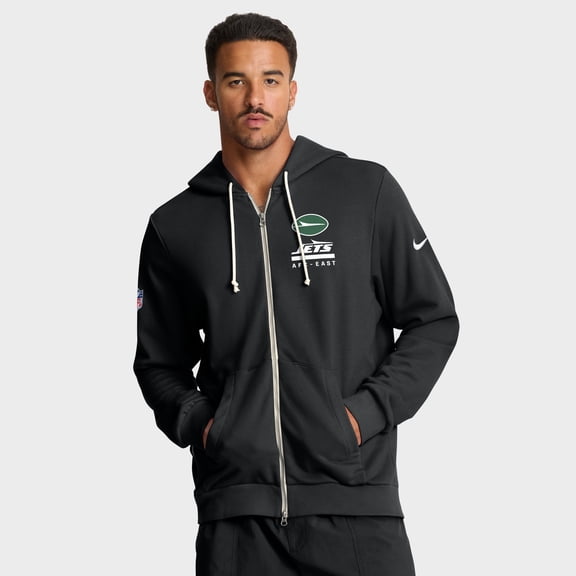 Men's Nike Black New York Jets Sideline Standard Issue Utility Player Dri-FIT Full-Zip Hoodie