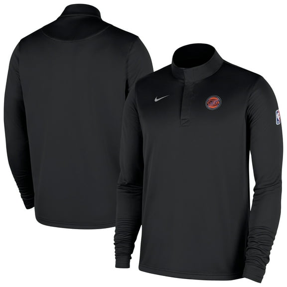 Men's Nike Black New York Knicks 2025/26 Authentic Coaches Quarter-Zip Dri-Fit Top