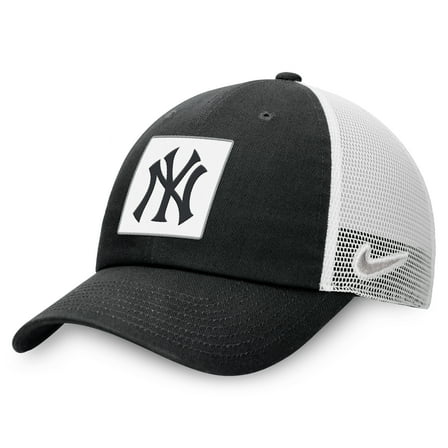 Men's Nike  Black New York Yankees Rise Adjustable Trucker Hat
