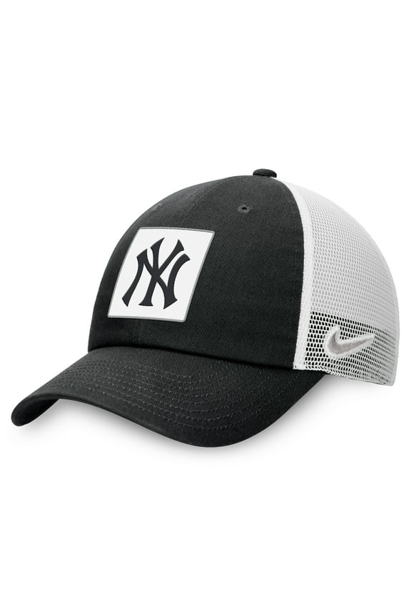Men's Nike Black New York Yankees Rise Adjustable Trucker Hat