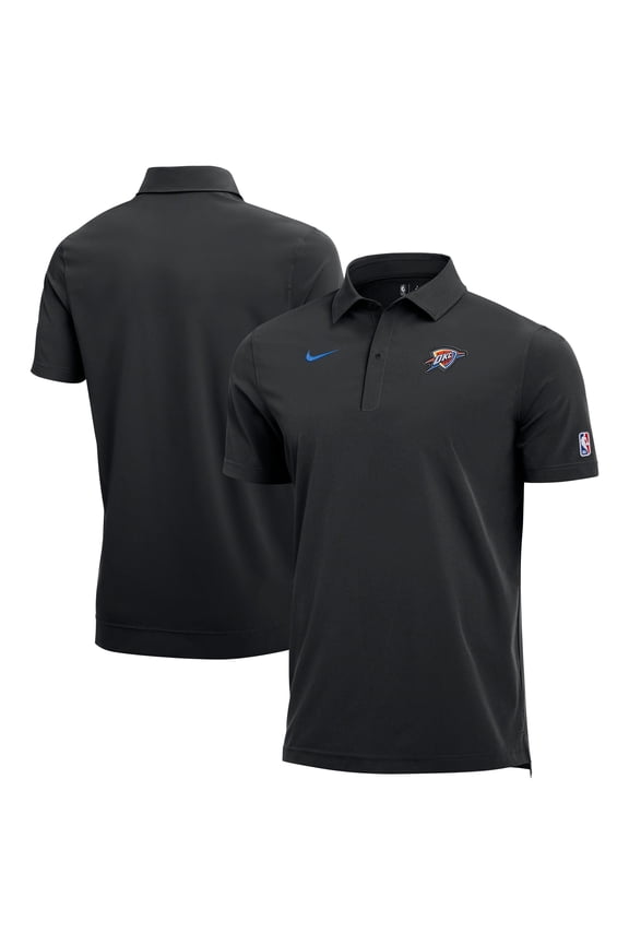Men's Nike  Black Oklahoma City Thunder 2025/26 Authentic Dri-FIT Coaches Polo