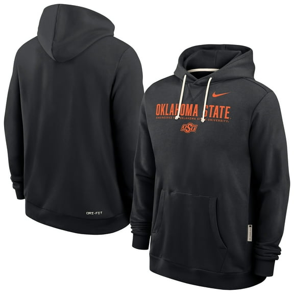 Men's Nike Black Oklahoma State Cowboys 2025 Sideline Standard Issue Dri-FIT Hoodie