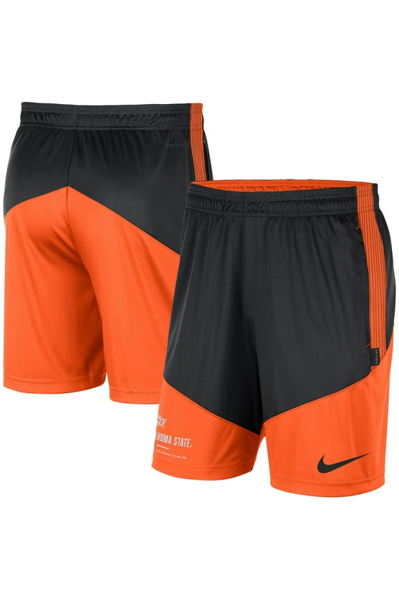Men's Nike Black/Orange Oklahoma State Cowboys Team Performance Knit Shorts