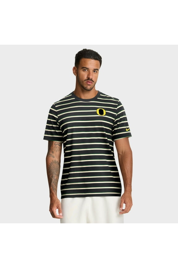 Men's Nike Black Oregon Ducks Athletic Prep Legacy Summit Stripe T-Shirt