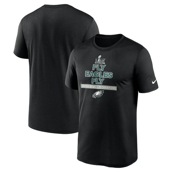 Men's Nike Black Philadelphia Eagles Super Bowl LIX Champions Fly Eagles Fly T-Shirt