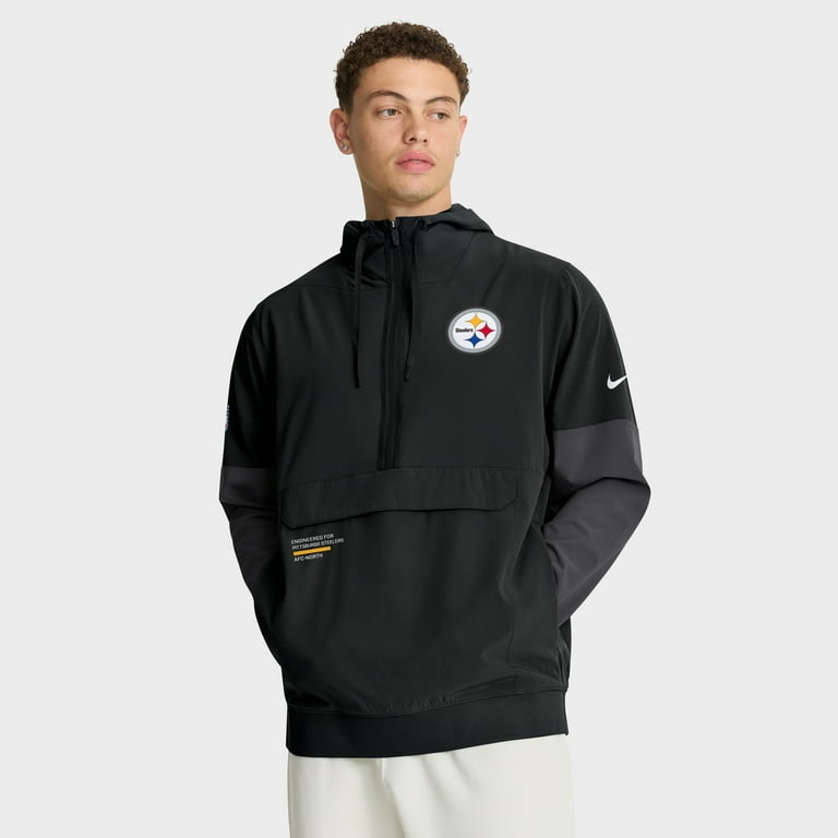 Men's Nike Black Pittsburgh Steelers Sideline Anorak Half-Zip