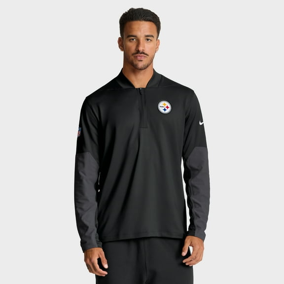 Men's Nike Black Pittsburgh Steelers Sideline Dri-FIT Half-Zip Pullover