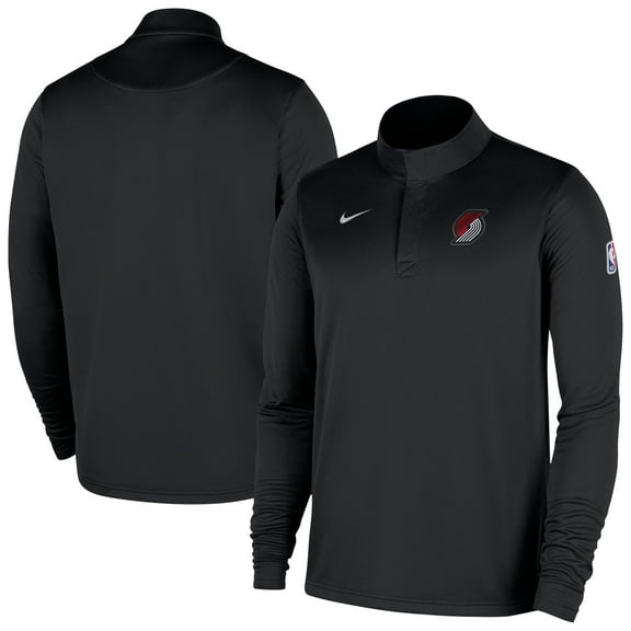 Men's Nike Black Portland Trail Blazers 2025/26 Authentic Coaches Quarter-Zip Dri-Fit Top