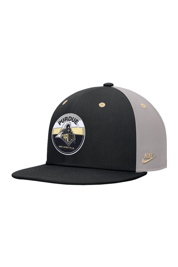 Men's Nike Black Purdue Boilermakers Vintage Patch Snapback Hat