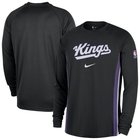 Men's Nike Black Sacramento Kings 2025/26 Authentic Pre-Game Legend Dri-FIT Long Sleeve Shooting Shirt