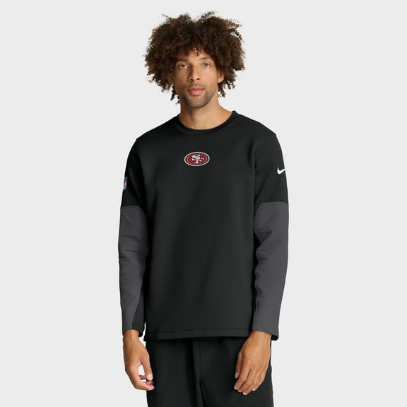 Men's Nike Black San Francisco 49ers Sideline Coach Therma-FIT Long Sleeve T-Shirt