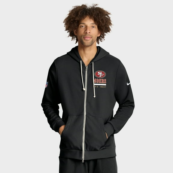 Men's Nike Black San Francisco 49ers Sideline Standard Issue Utility Player Dri-FIT Full-Zip Hoodie