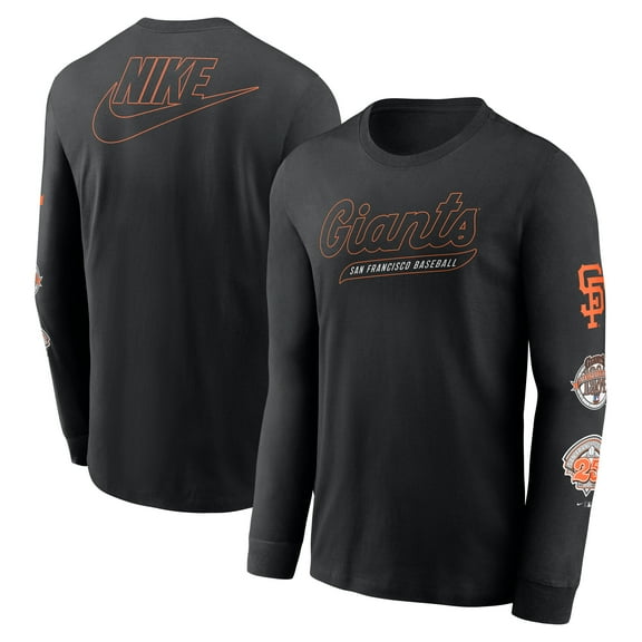 Men's Nike Black San Francisco Giants Cooperstown Collection Knockout Long Sleeve T-Shirt