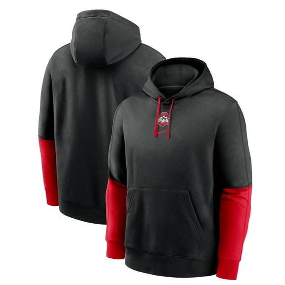 Men's Nike Black/Scarlet Ohio State Buckeyes 2024 Sideline Club Pullover Hoodie