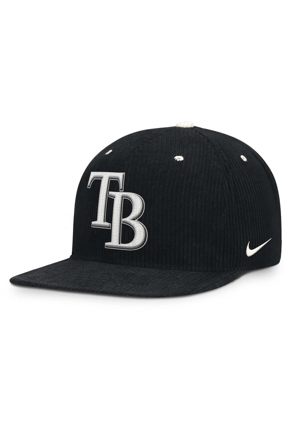 Men's Nike Black Tampa Bay Rays Pro Corduroy Structured Snapback Hat
