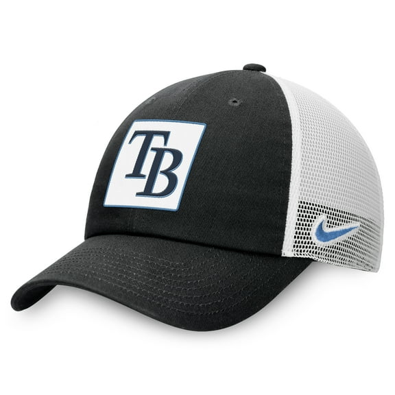 Men's Nike  Black Tampa Bay Rays Rise Adjustable Trucker Hat