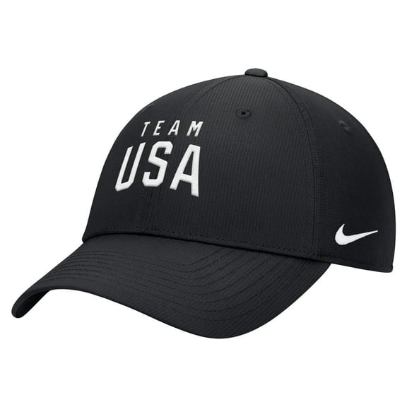 Men's Nike Black Team USA On-Field Club Ripstop Dri-FIT Adjustable Hat