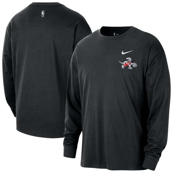 Men's Nike Black Toronto Raptors 2025/26 City Edition Remix Essential Logo Long Sleeve T-Shirt