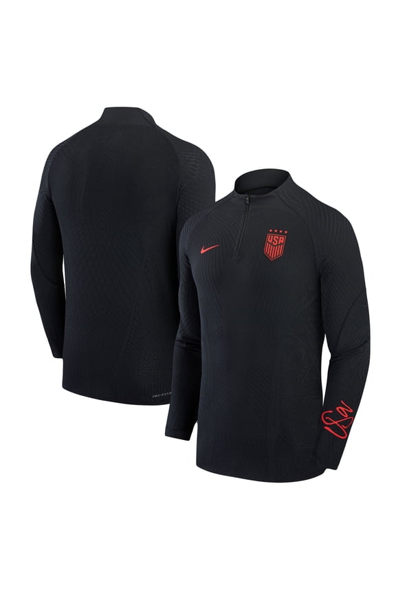 Men's Nike Black USWNT 2023 Strike Drill Performance Quarter-Zip Long Sleeve Top