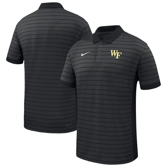 Men's Nike Black Wake Forest Demon Deacons 2025 Early Season Coaches Sideline Victory Stripe Performance Polo