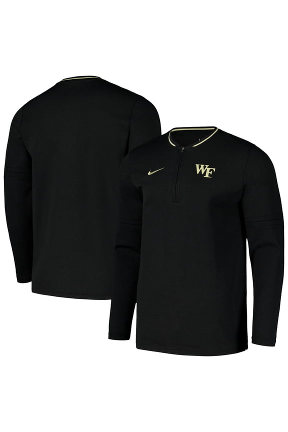Men's Nike Black Wake Forest Demon Deacons Coaches Quarter-Zip Jacket