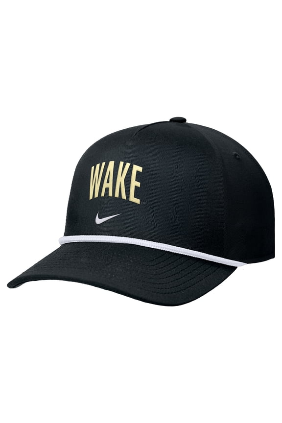 Men's Nike Black Wake Forest Demon Deacons Rise Adjustable Hat