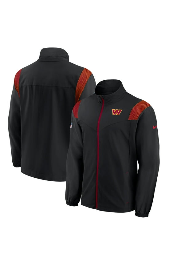 Men's Nike Black Washington Commanders Sideline Woven Logo Full-Zip Jacket