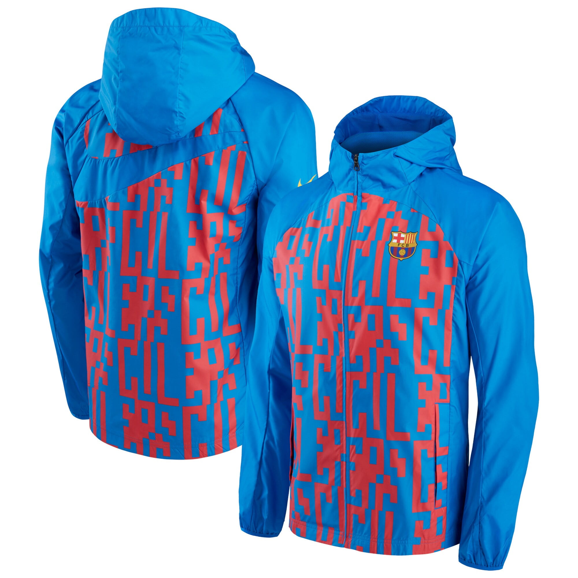 Men's Nike Blue Barcelona AWF Raglan Full-Zip Jacket - Walmart.com