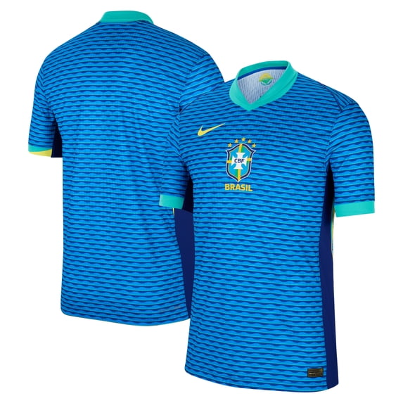 Men's Nike Blue Brazil National Team 2024 Away Match Authentic Jersey