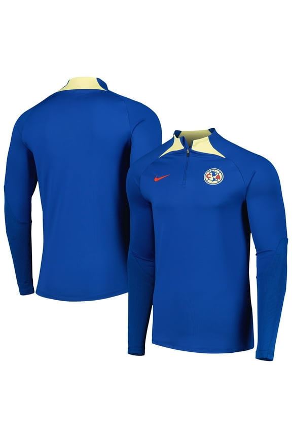 Men's Nike Blue Club America Strike Drill 2023/24 Performance Quarter-Zip Long Sleeve Top