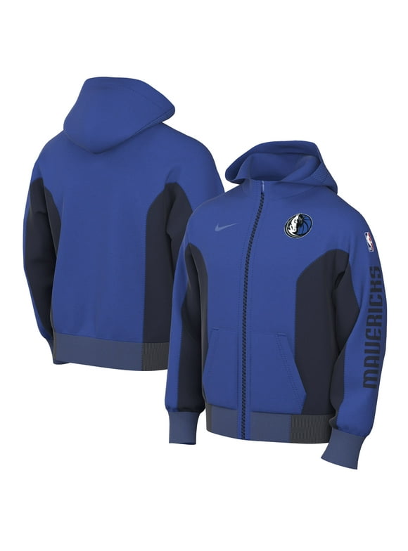 Men's Nike Blue Dallas Mavericks 2023/24 Authentic Showtime Full-Zip Hoodie