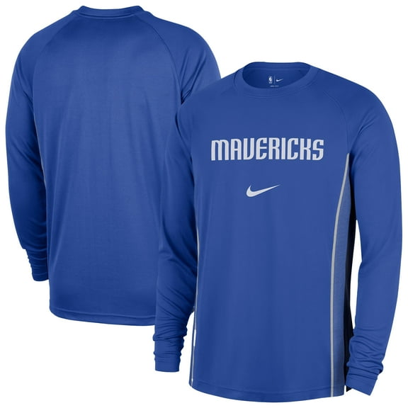 Men's Nike Blue Dallas Mavericks 2025/26 Authentic Pre-Game Legend Dri-FIT Long Sleeve Shooting Shirt