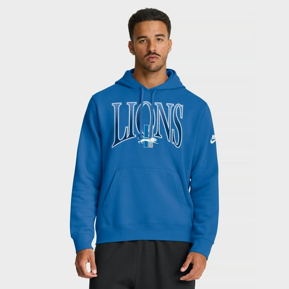Men's Nike Blue Detroit Lions Full Blitz Club Fleece Pullover Hoodie