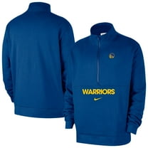 Men's-Nike Blue Golden State Warriors Courtside Club Half-Zip Jacket