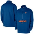 thumbnail image 1 of Men's-Nike Blue New York Knicks Courtside Club Half-Zip Jacket, 1 of 3