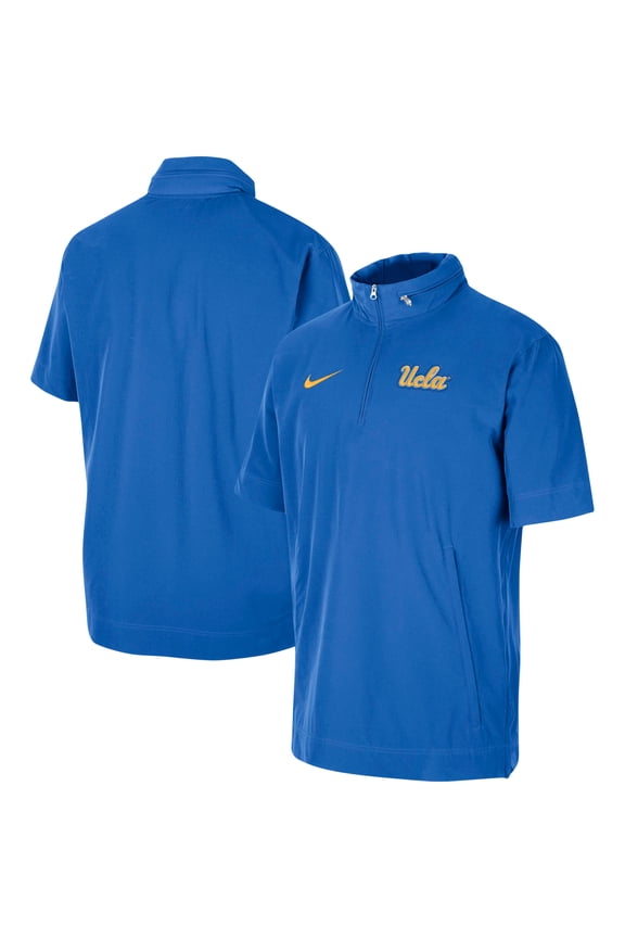 Men's Nike Blue UCLA Bruins Coaches Half-Zip Short Sleeve Jacket