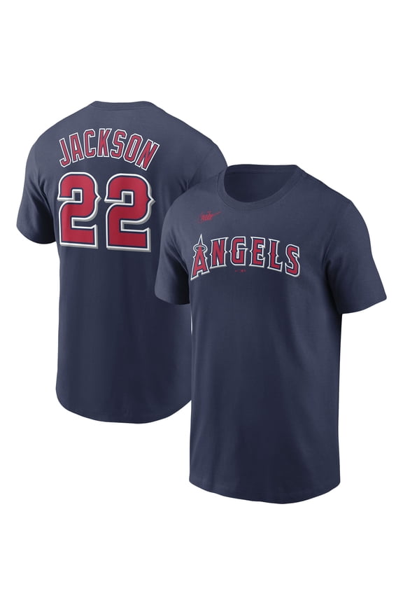 Men's Nike Bo Jackson Navy California Angels Cooperstown Collection Name & Number T-Shirt