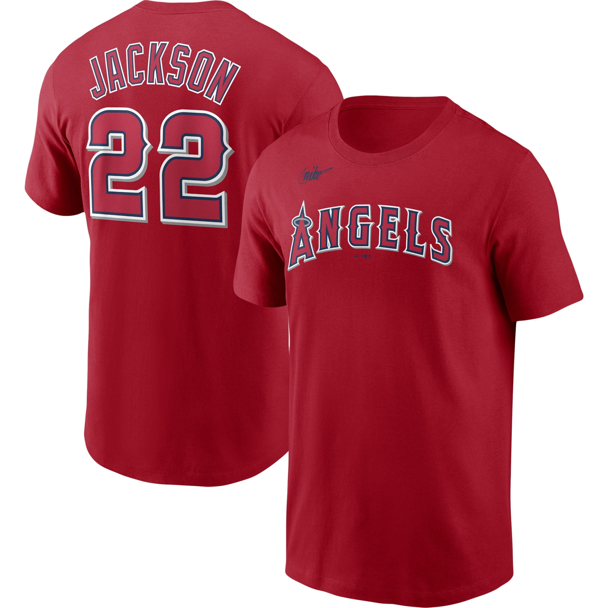 Men s Nike Bo Jackson Red California Angels Cooperstown Collection Name Number T Shirt Walmart