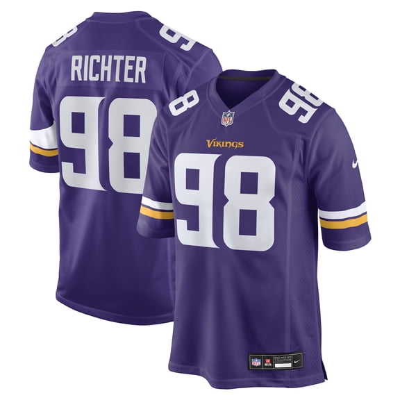 Men's Nike Bo Richter  Purple Minnesota Vikings Team Game Jersey