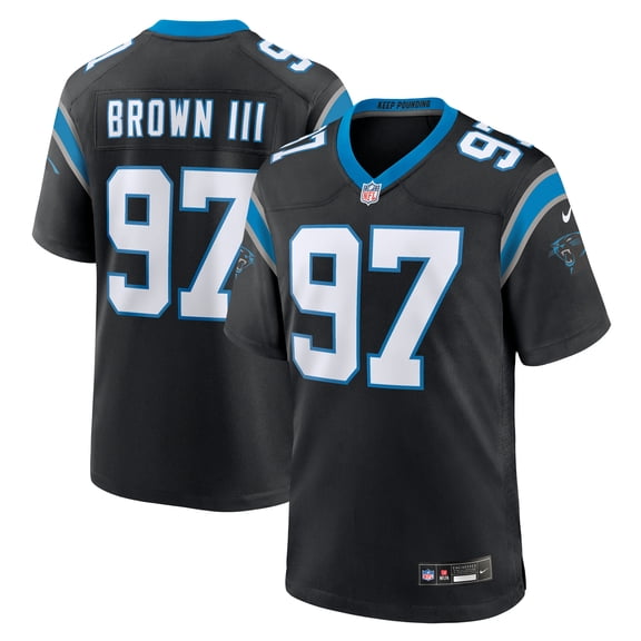 Men's Nike Bobby Brown III Black Carolina Panthers Team Game Jersey