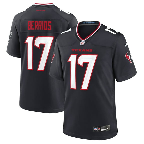 Men's Nike Braxton Berrios  Navy Houston Texans Team Game Jersey