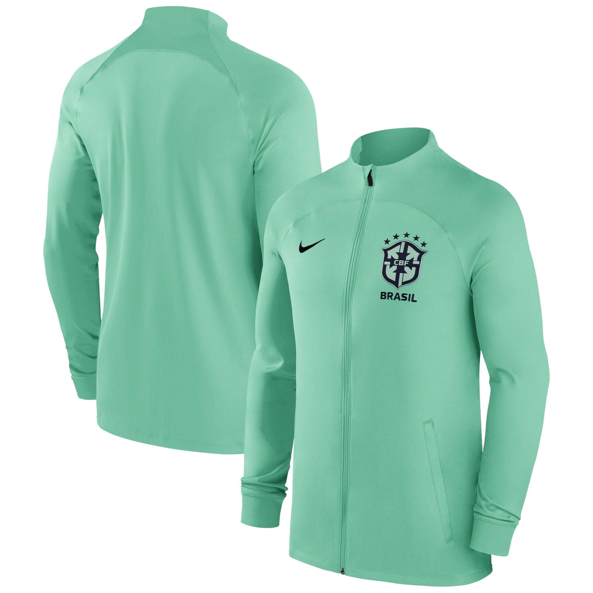 Men s Nike Brazil National Team Green Strike Raglan Full Zip Performance Track Jacket Walmart