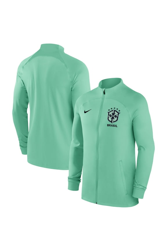 Men's Nike Brazil National Team Green Strike Raglan Full-Zip Performance Track Jacket