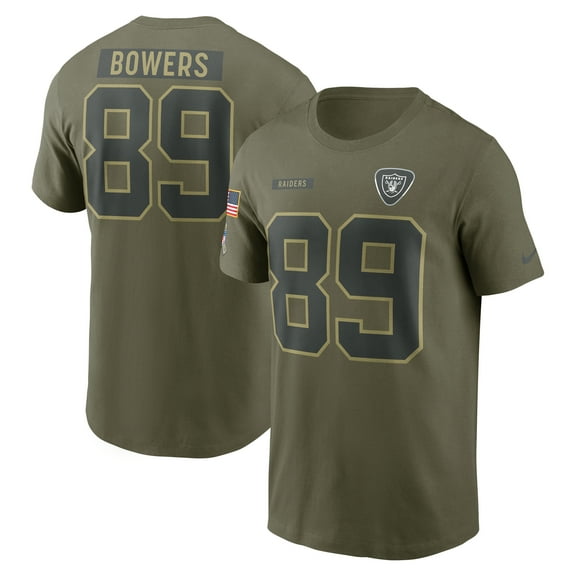 Men's Nike Brock Bowers Olive Las Vegas Raiders 2025 Salute to Service Name & Number T-Shirt