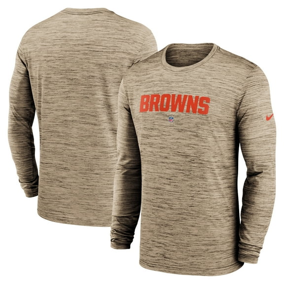 Men's Nike  Brown Cleveland Browns Sideline Team Velocity Performance Long Sleeve T-Shirt