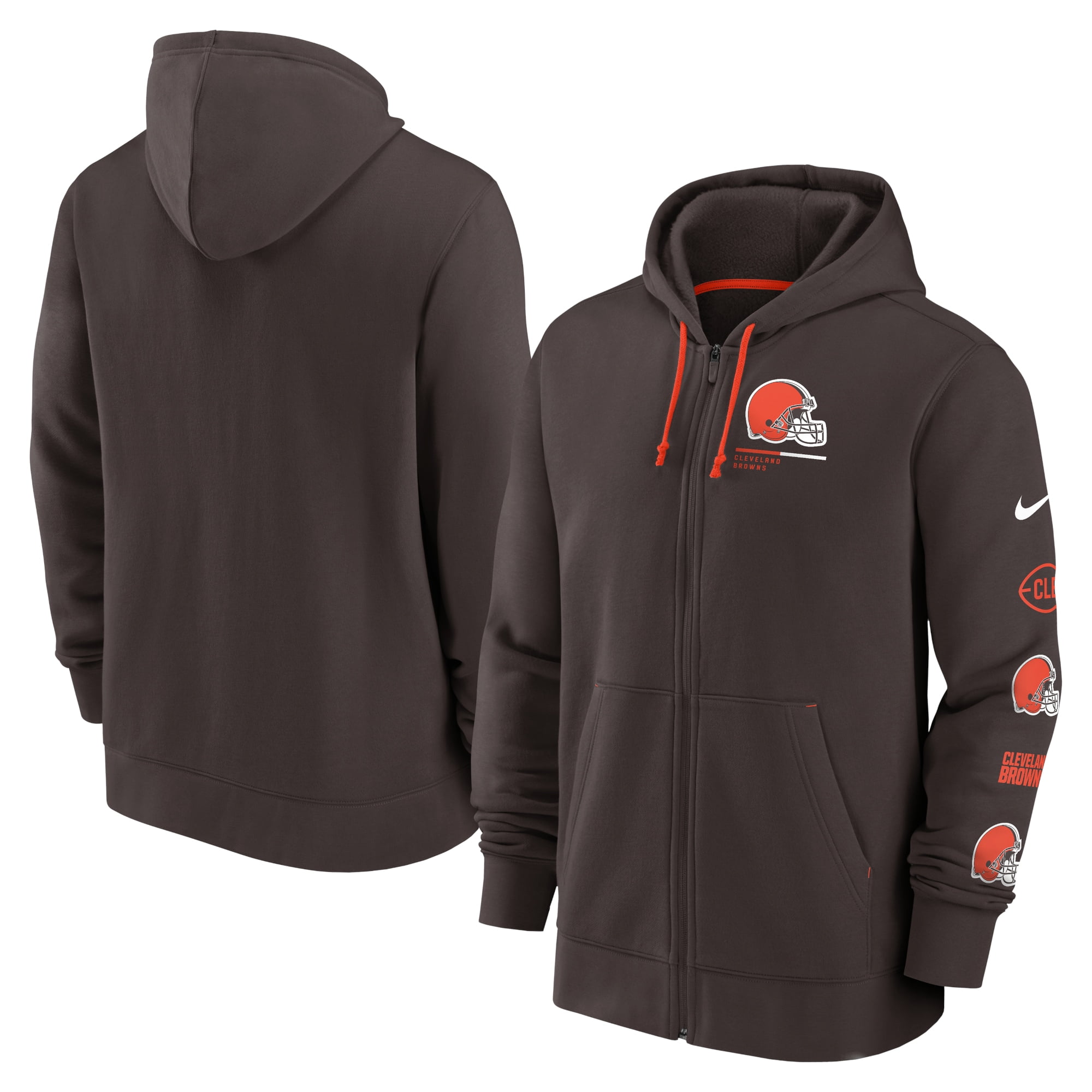 Men's Nike Brown Cleveland Browns Surrey FullZip Hoodie
