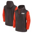 thumbnail image 1 of Men's Nike Brown/Orange Cleveland Browns 2024/25 Sideline Pre-Game Player 1/2-Zip Hoodie Jacket, 1 of 3